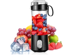 Batidora portátil USB, batidora personal de 380 ml para batidos, zumos y batidos Chronus (negro)
