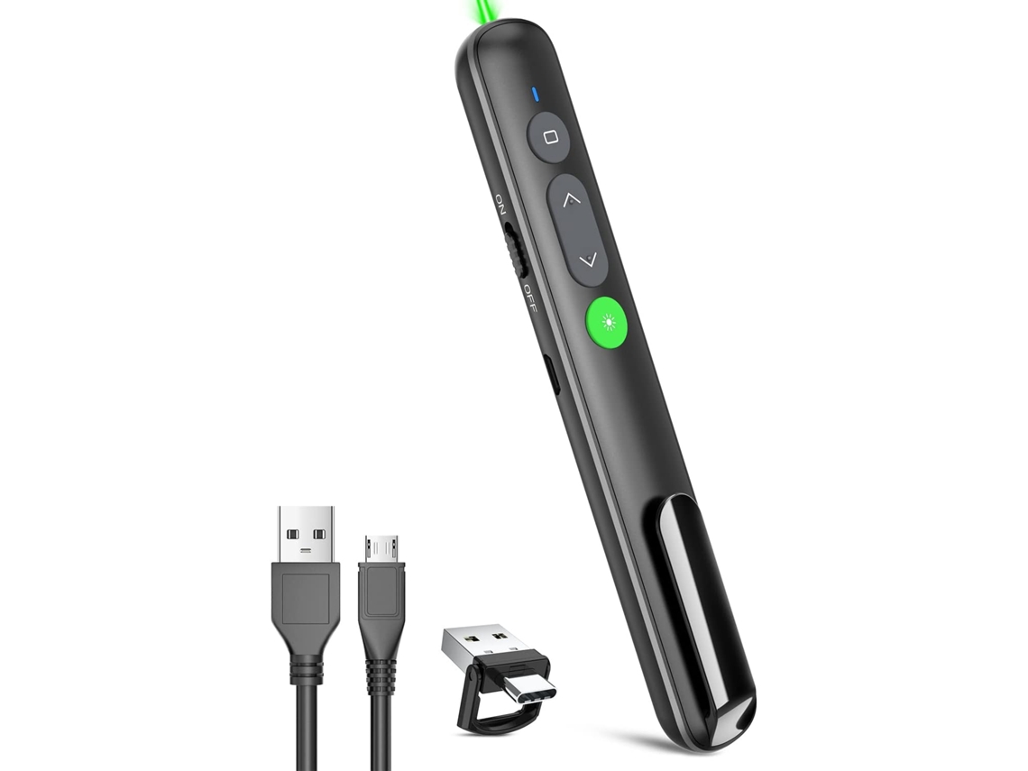 Presentador Láser Usb-c/usb-a Recargable Por Usb Presentador Inalámbrico De Powerpoint Para Presentación De Diapositivas En Pizarra Gertiz