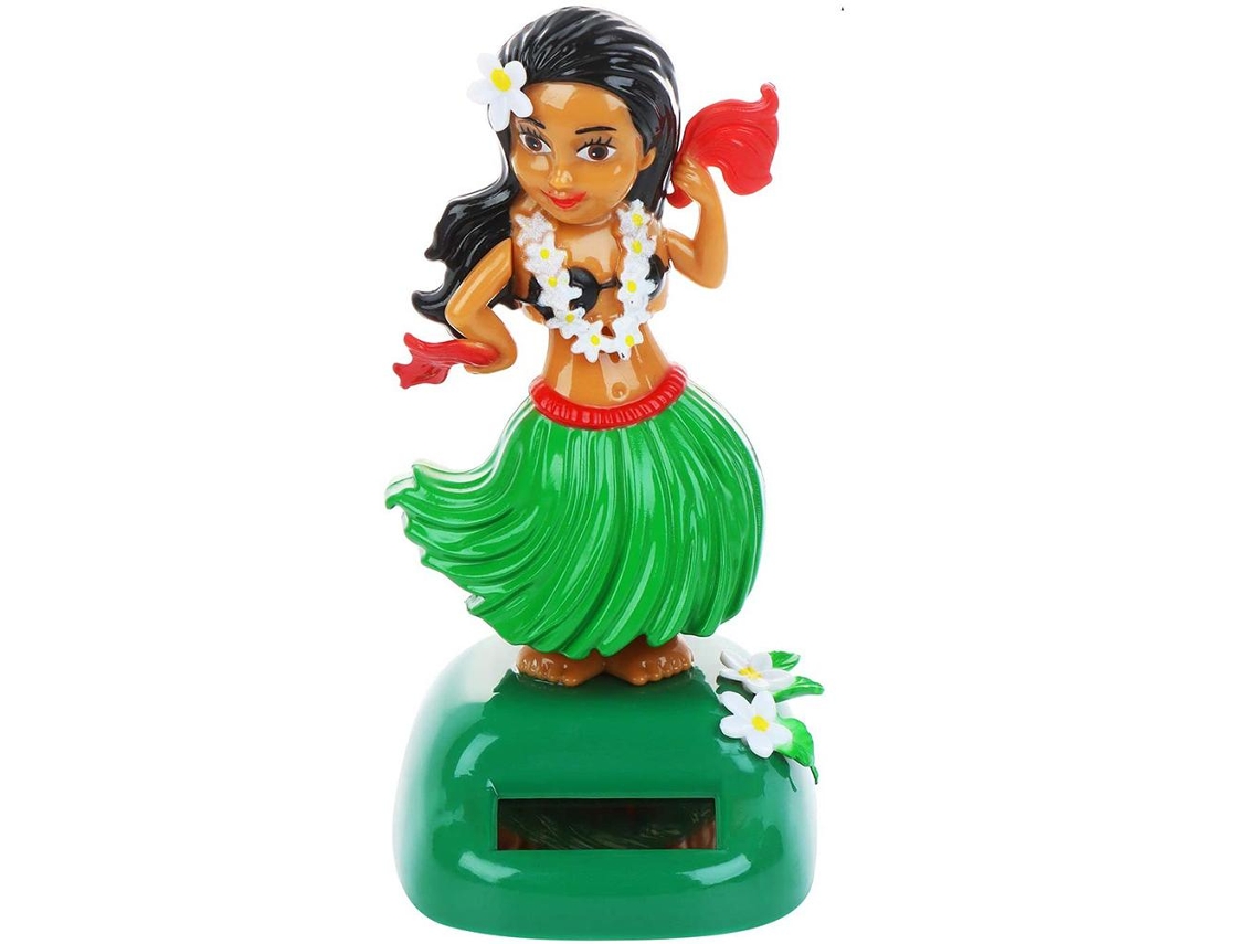 Muñeca bailarina hawaiana Solar 2026 con cabeza móvil para salpicadero de coche, dormitorio y mesa.