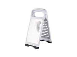 Rallador Doble Plegable De Acero Inoxidable Para Queso Y Verduras Con Tapa Protectora Y Mango Ergonómico 22.5x11x6 Cm Blanco