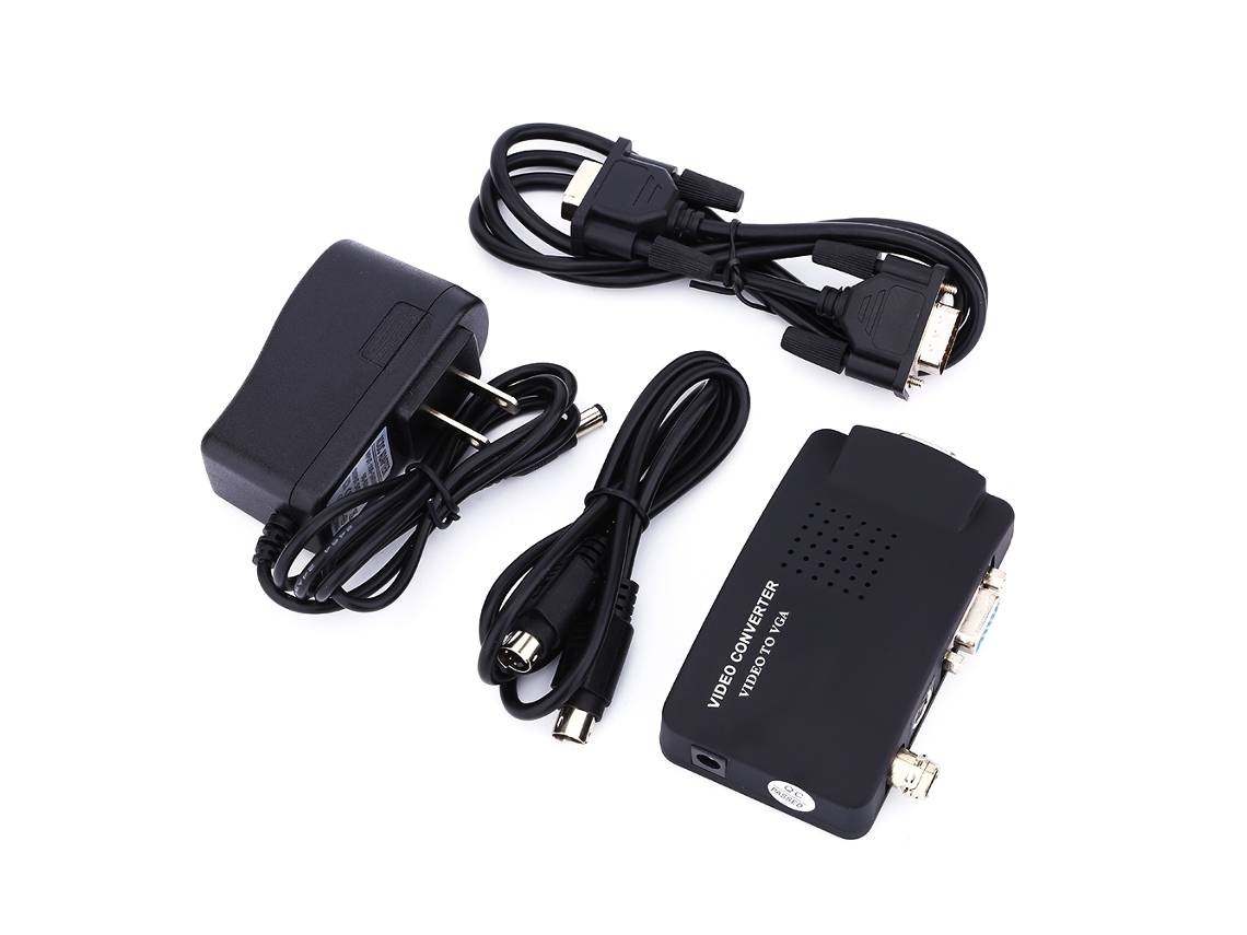 Adaptador Convertidor De Vídeo Bnc S-video A Vga Con Función Pip Para Dvr Y Monitores Lcd Crt.