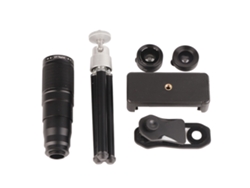 Kit De Lentes Externas Para Smartphones: Teleobjetivo 22x, Ojo De Pez 205°, Gran Angular 120°, Macro 25x