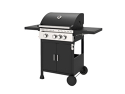 Barbacoa De Gas Para Exteriores Con 11,5 Kw De Potencia, Compatible Con Butano Y Propano, 3 Quemadores Principales Más 1 Lateral.