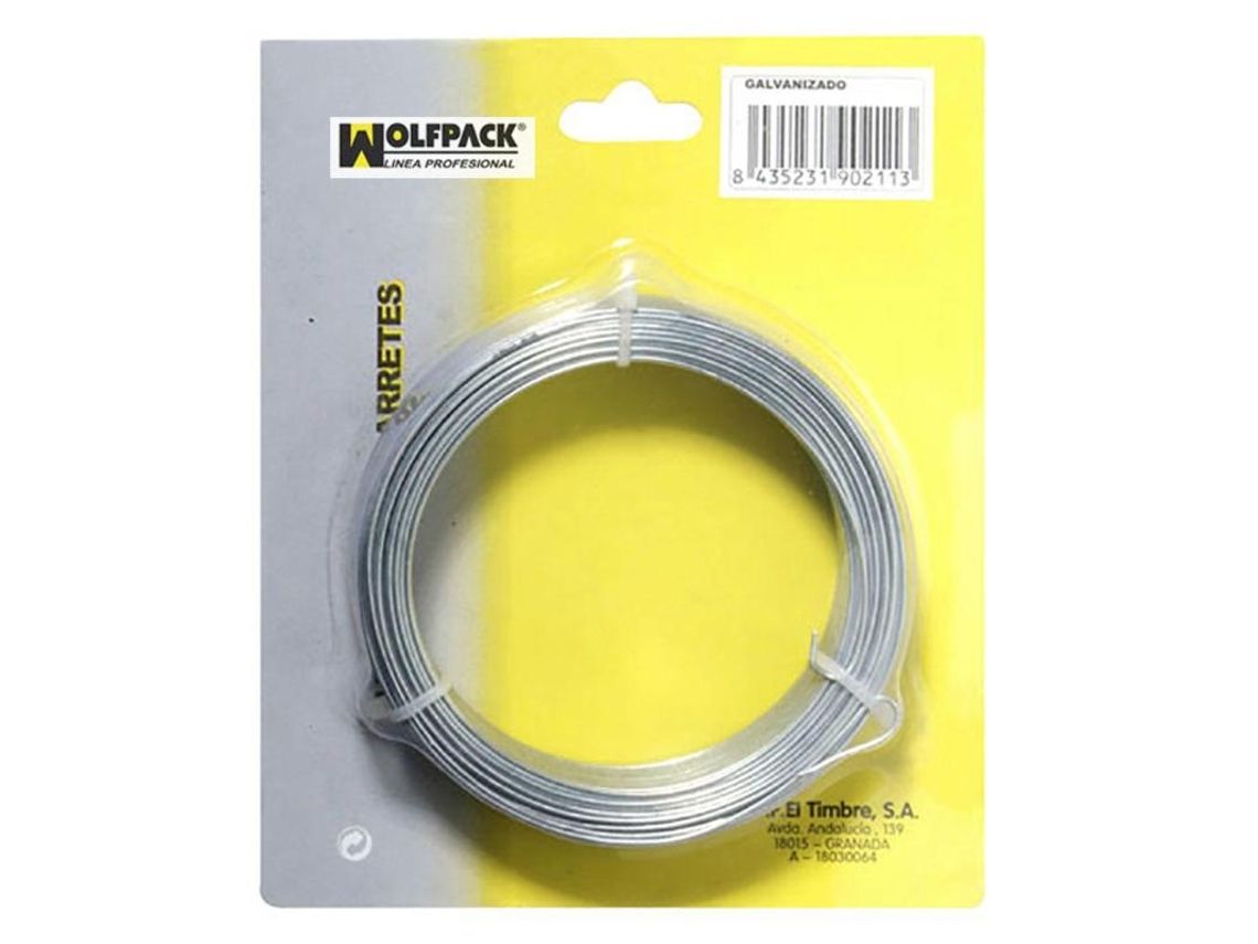 Alambre Galvanizado 1.50mm / 10 (Rollo 50 metros) WOLFPACK LINEA PROFESIONAL