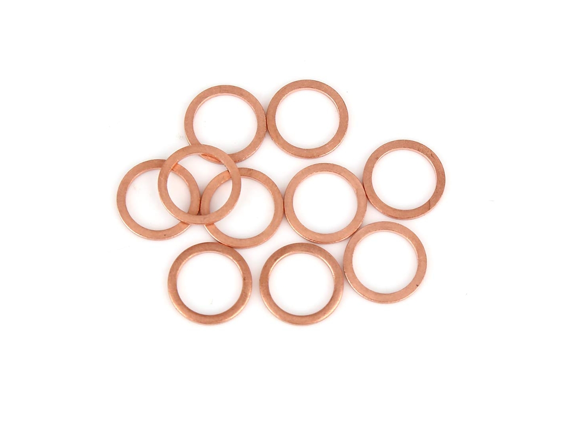 10 Arandelas Planas De Cobre Para Juntas De Coche, 12 X 16 X 1,5 Mm