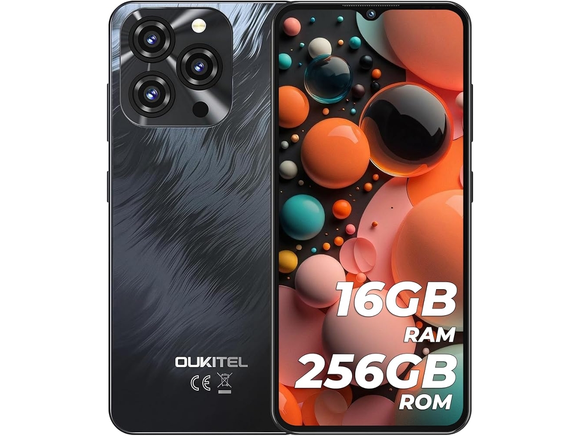 Smartphone Oukitel C3 16 Gb 256 Gb 6.52" Hd+ Pantalla Octa-core Batería 5000mah Cámara 13mp Face Id Negro