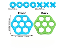 Juego Inflable de Tres en Raya para Piscina, Grande y Flotante con 7 Piezas, Interactivo para Niños y Adultos Czhhmart. Azul