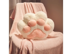 Aquecedor De Mãos Digitallab Almohada De Peluche Con Forma De Pata De Gato Y Manta De 1,7 M (blanca)