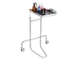 Carrito De Laboratorio En Acero Inoxidable 201 Con Estante Único, Ruedas 360°, Altura Ajustable Y Capacidad De 8 Kg Tekmaquinas