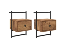 Juego de 2 mesitas de noche antiguas de madera 35x30x51 cm MAISON EXCLUSIVE