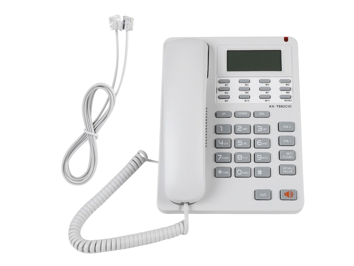 Teléfono con cable (pantalla LCD, número de llamada/hora)