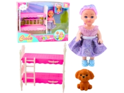Mini muñeca con vestido, cama de dos pisos para cachorro, conjunto B.active