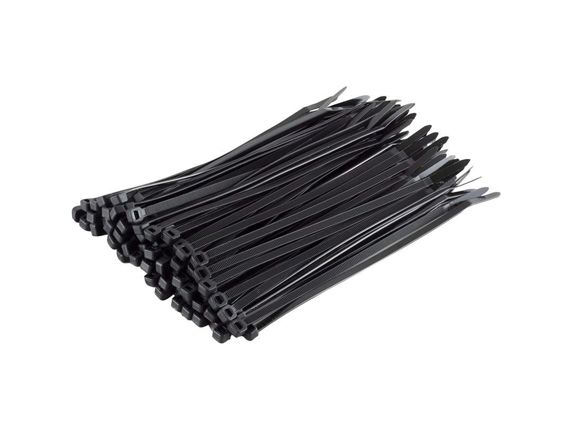 Paquete De 100 Clips Negros Para Cables, De 200 X 4,8 Mm, De Nailon Resistente A Los Rayos Uv, Para La Gestión De Cables, Uso Doméstico, En El Jardín Y Comercial.