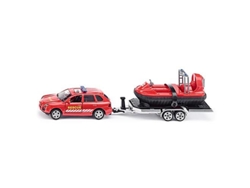 Vehículo SIKU Coche de Patrulla con Remolque y Hovercraft