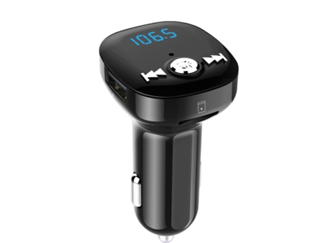 Transmisor FM inalámbrico Bluetooth Reproductor de MP3 para coche Multifuncional CZ-MP3-21 Negro PETHUEL