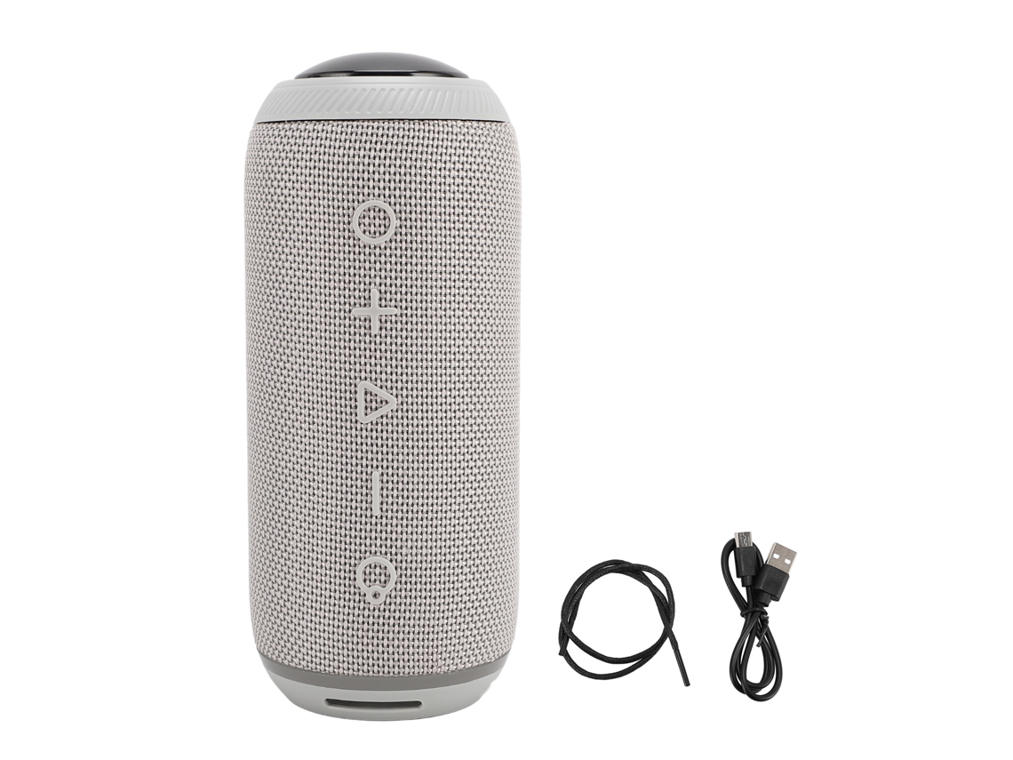 Altavoz Bluetooth Portátil, Resistente Al Agua Ipx4, Luz Led, Sonido Hd, 2x7w, Gris
