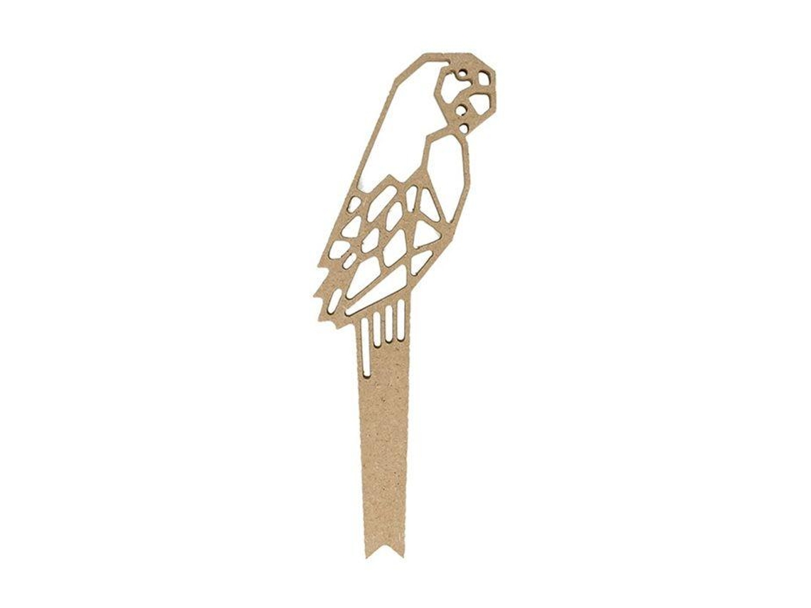 Silueta de madera MDF - Loro de origami 15 cm