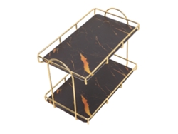 Estante de baño de 2 niveles, organizador grande dorado, 31x31,5 cm NEVEANCE