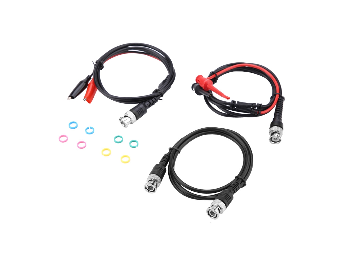 Kit De Cable De Prueba Coaxial Bnc A Bnc Con Gancho Y Pinza De Cocodrilo P1260