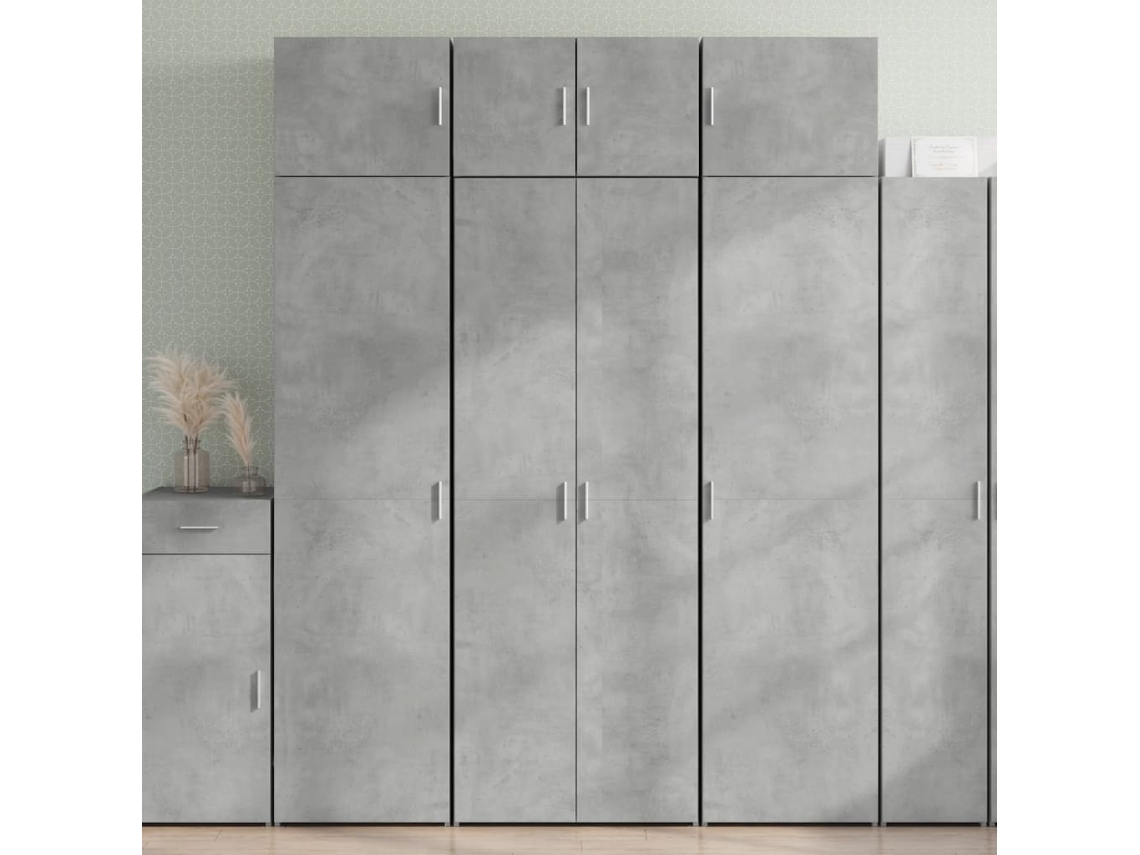 Aparador Alto Madera De Ingeniería Gris Hormigón 70x42,5x185 Cm