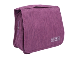 Bolsa de maquillaje de gran capacidad, portátil, impermeable, para viajes, a prueba de polvo (morado)