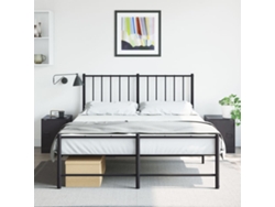 Mesita de Noche Madera Acero Negro (34.5x39x44cm)