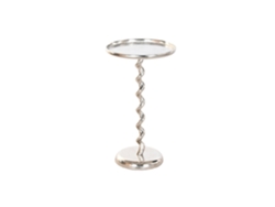 Mesita Auxiliar Aluminio Espiral Plateado 35x35x61cm