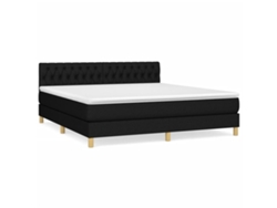 Maison Exclusive - Cama Box Spring Con Colchón Tela Negro 180x200 Cm