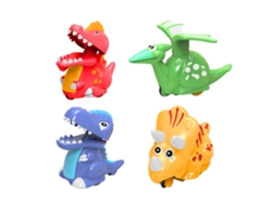 Rebe-4 Piezas Coches Dinosaurs Press And Go Juguetes Wind Up Para Niños Regalos Navidad Fiesta Dinosaurio