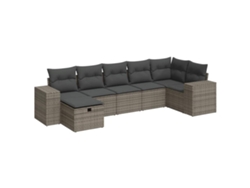 Conjunto 7 De Sofá De Jardín VIDAXL Gris Poli Ratán(55 x 55 x 37 cm)