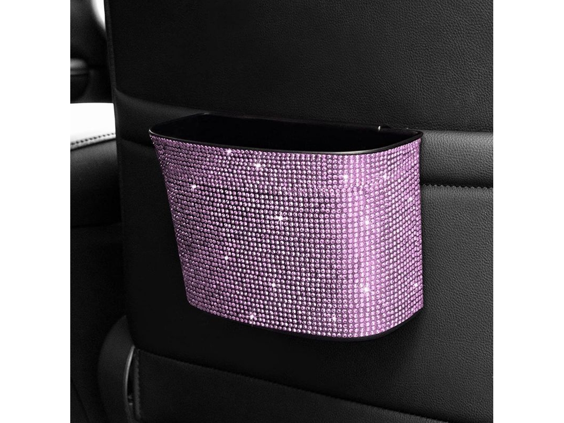 2026altiro-papelera Para Coche Bling Crystal Con Bolsillo De Almacenamiento, A Prueba De Fugas, Universal Para Todos Los Coches.