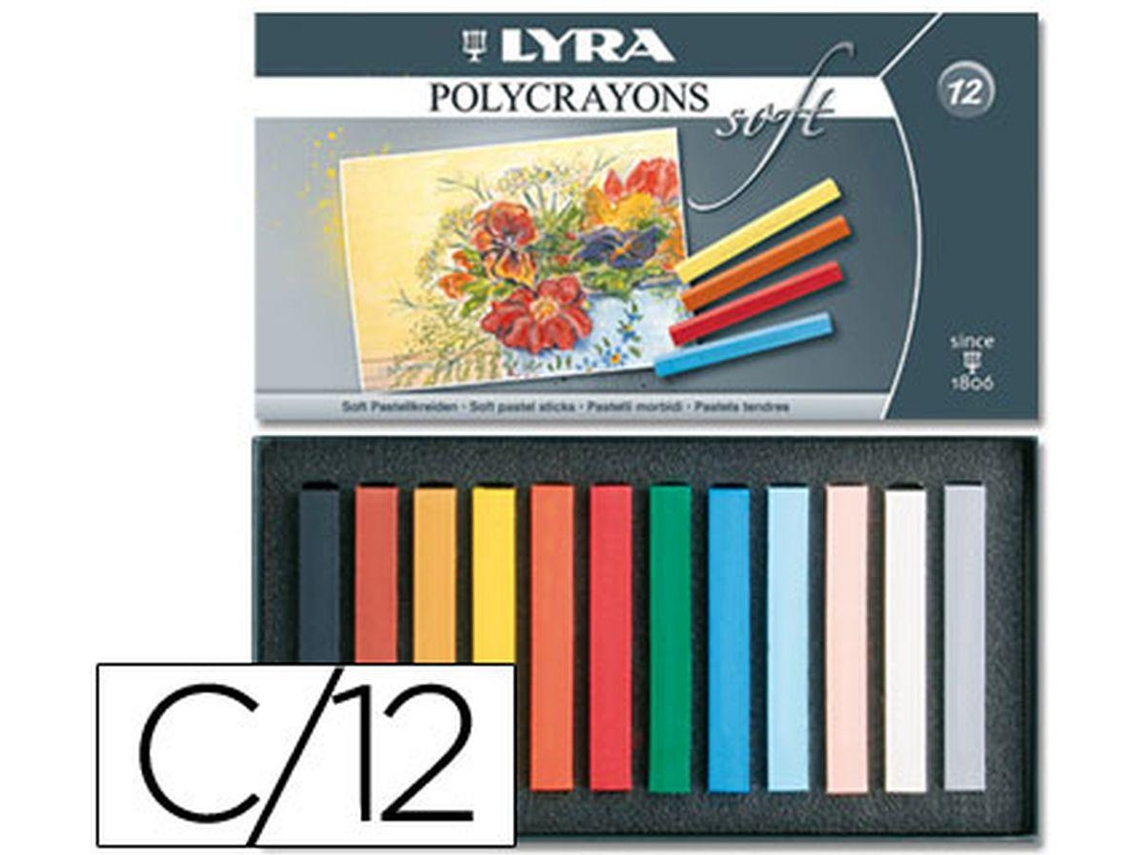 Giz Pastel Lyra Estojo Cartão 12 Cores