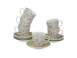 Juego de 6 tazas con plato Versa Verdi (porcelana multicolor)