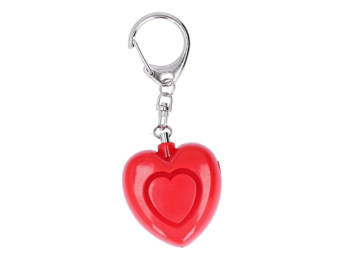 Alarma antirrobo recargable Linjou 125db ABS Corazón para niños, ancianos y estudiantes Rojo