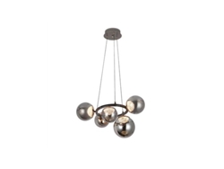 Lámpara Led Colgante Pompeya De 5 Luces Con Control Remoto (35w 3cct 3150lm) Ip20 20-160x58x58cm Color Negro