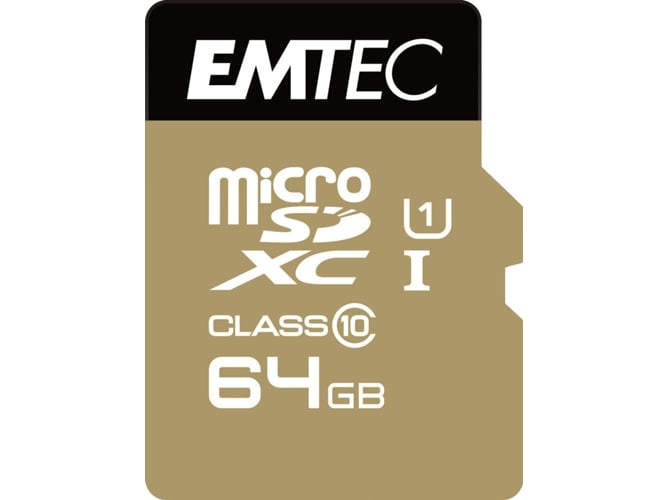 Tarjeta de Memoria EMTEC MicroSD Class10 Gold+ 64GB