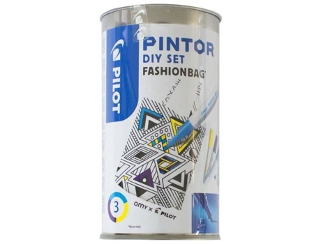 Bolsa de pintor DIY Kit creativo Bolsa personalizable 3 rotuladores de pintura textil a base de agua Punta fina de secado rápido PILOT
