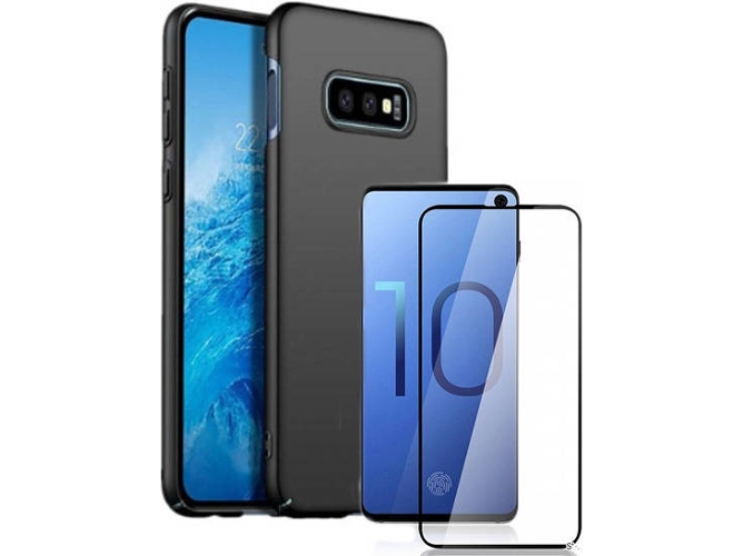 Kit Carcasa y Protector Cristal 5D Samsung Galaxy S10e SlimShield Negro