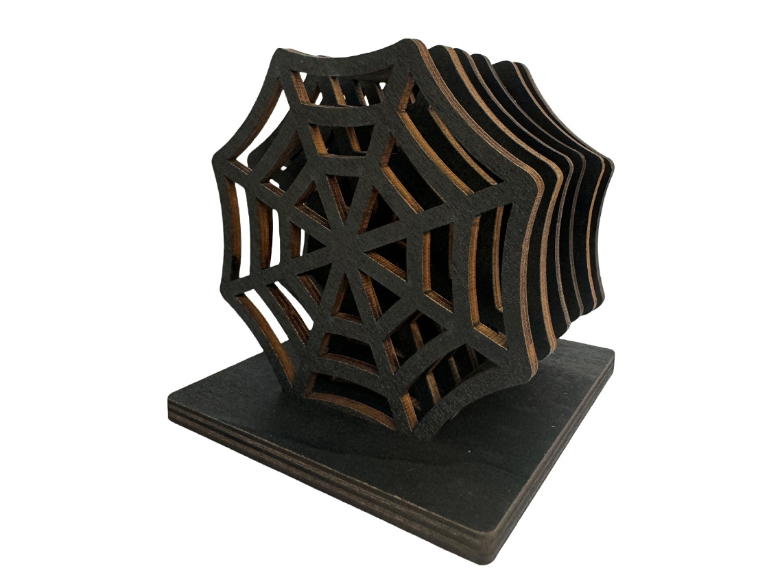 Posavasos de Madera con Telaraña, Decoración de Halloween KOFIHETY