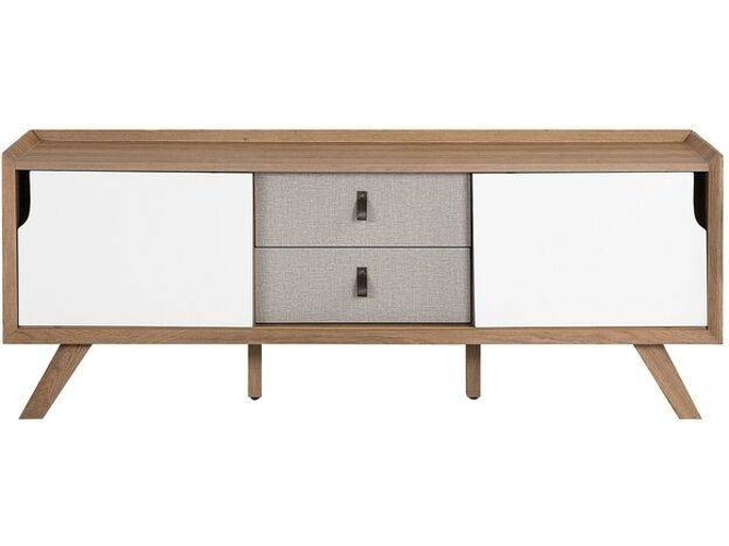 Mueble TV blanco/madera clara BELIANI Acton