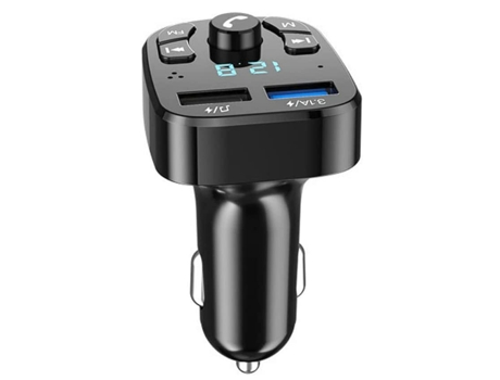 Transmisor FM Bluetooth, reproductor de MP3 para automóvil Bluetooth Puerto USB dual Soporte para cargador de automóvil Llamadas manos libres Unida...