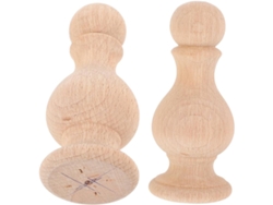 2 Piezas De Remates De Columna Redondos Decorativos Sólidos Sin Pintar Para