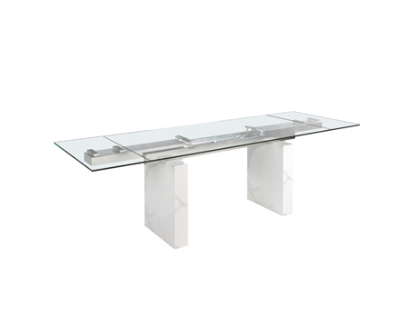 Mesa comedor extensible rectangular cristal templado ANGEL CERDA
