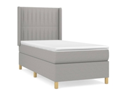 Maison Exclusive - Cama Box Spring Con Colchón Tela Gris Claro 90x190 Cm