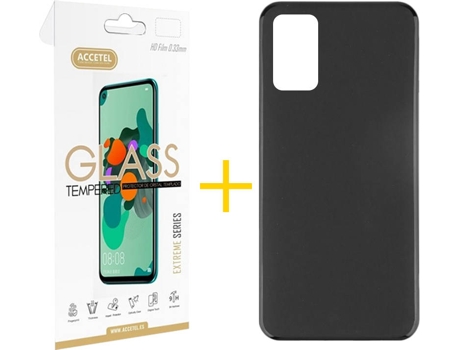 Kit Funda + Protector de Pantalla Oppo A52 ACCETEL Liso (Negro)