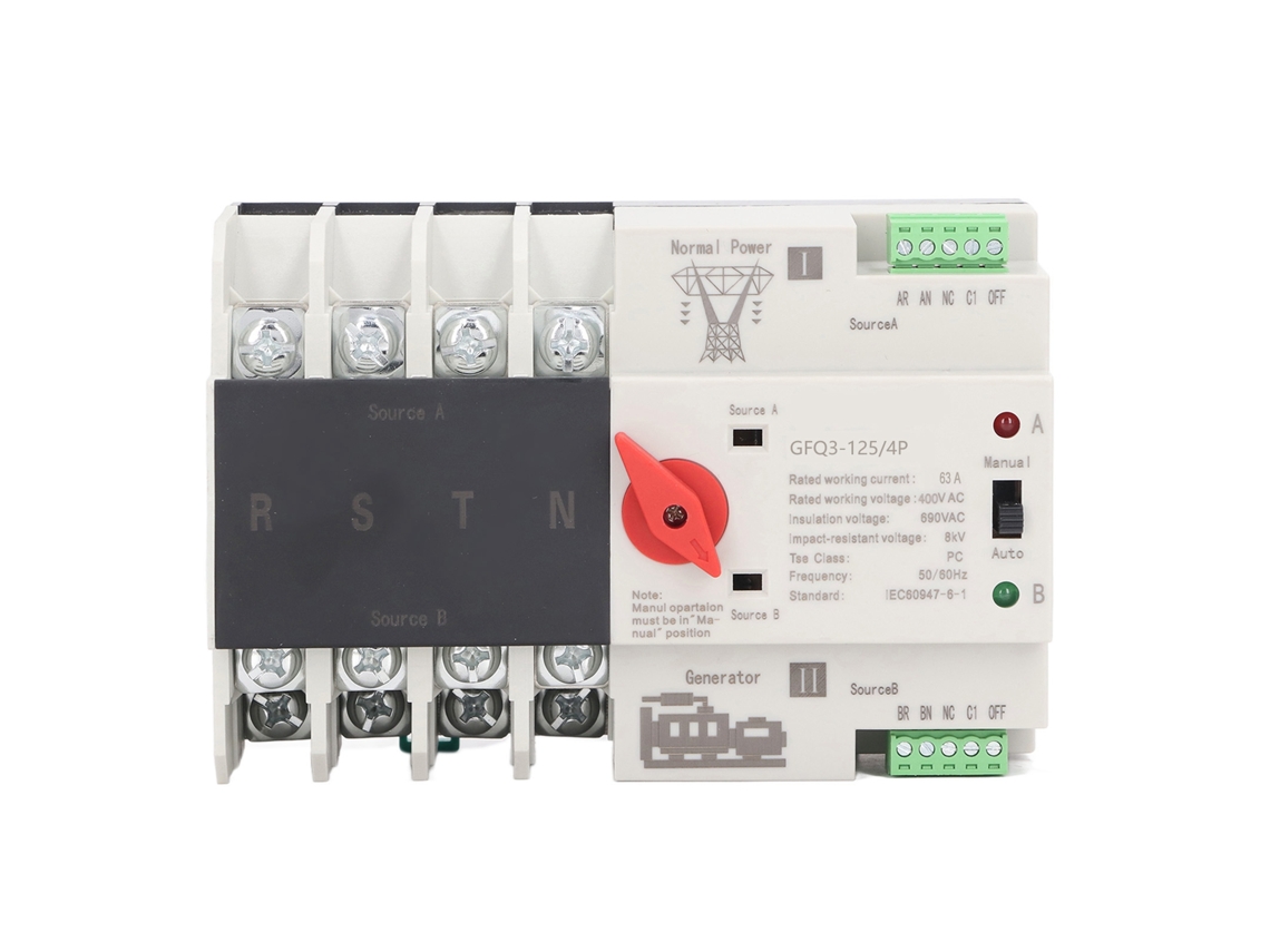 2026-conmutador De Transferencia Automática De Doble Potencia 4p 63a 400v Para Hogar Y Fábrica