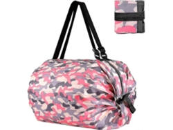 Bolso de playa con compartimentos ligeros para la compra, funda de transporte plegable de nailon en color negro.