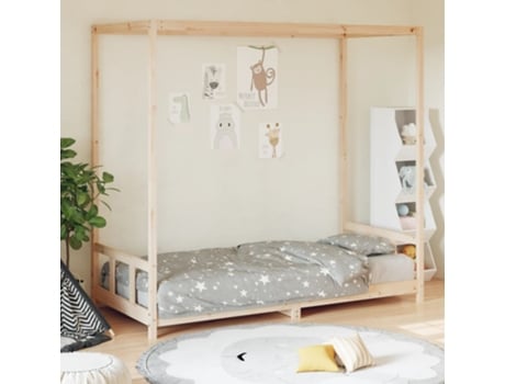 Estructura De Cama Infantil VIDAXL Marrón Madera (90x190 cm)