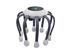 Masajeador eléctrico de cabeza GOKOCO con diseño de pulpo, masaje del cuero cabelludo, música, 5 modos, 14 contactos vibratorios, terapia de luz roja.