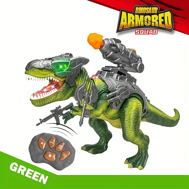 Dinosaurio de aleación metálica, con simulación de carrera y rugido, y efectos de sonido integrados. MDUG (Tyrannosaurus Rex)